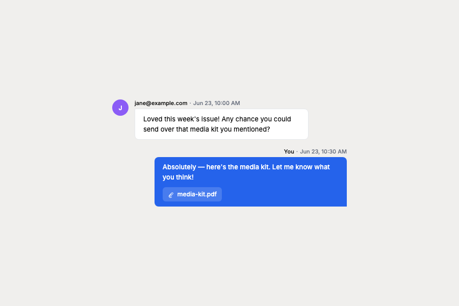 Attach files to your Inbox replies