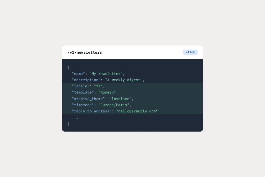 More newsletter settings in the API