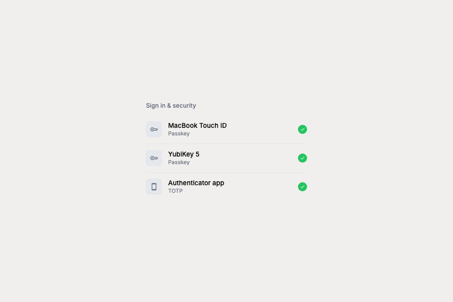 Passkey support for two-factor authentication
