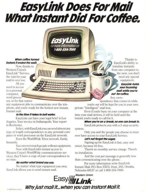 An ad for Western Union EasyLink