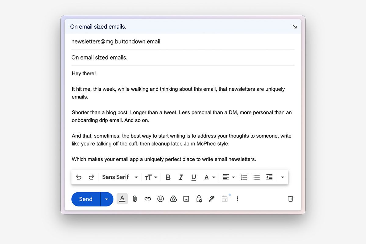 Write newsletters like an email